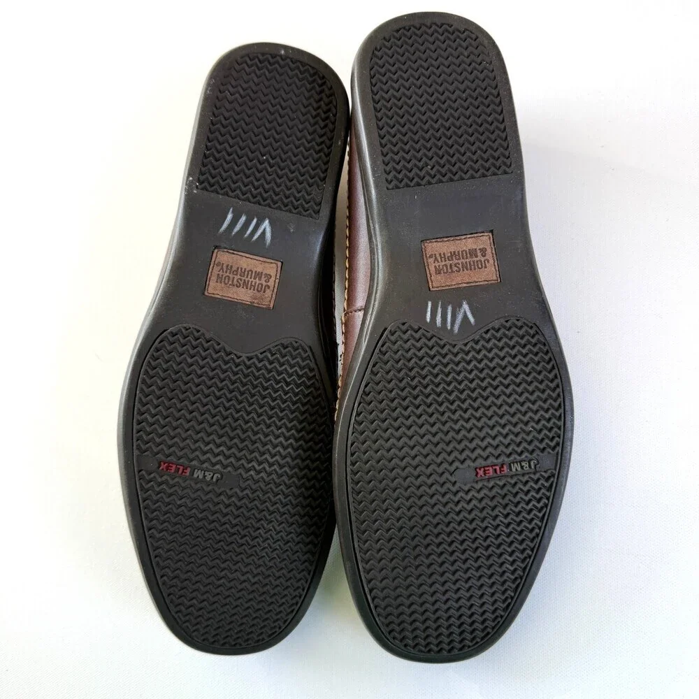 Johnston & Murphy Woven Leather Loafers, Men's Sz 11.5 Brown J&M Flex Sole NWOT